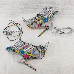 FINAL SALE Multi snake Tie Up Strap 4.5" High heels